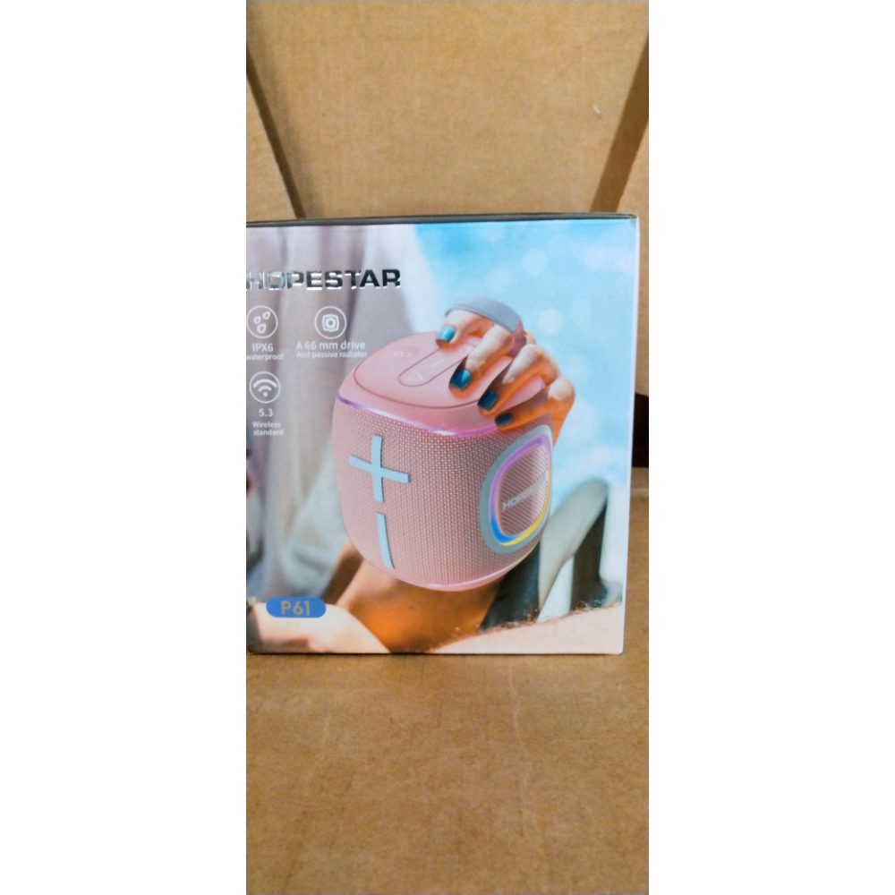 Hopestar P61 Portable Bluetooth Speaker - IPX6 Waterproof, 64mm Drive, PINK Retail $35.00