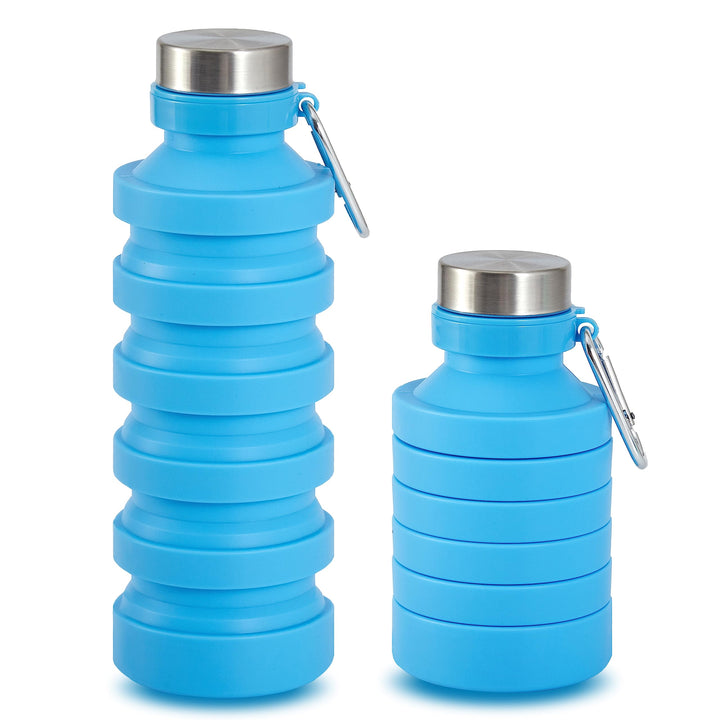 Giraffe Creation Collapsible Water Bottle, Reusable BPA Free Silicone, Leak Proof Foldable Water Bottle for Travel Camping Hiking, Pink