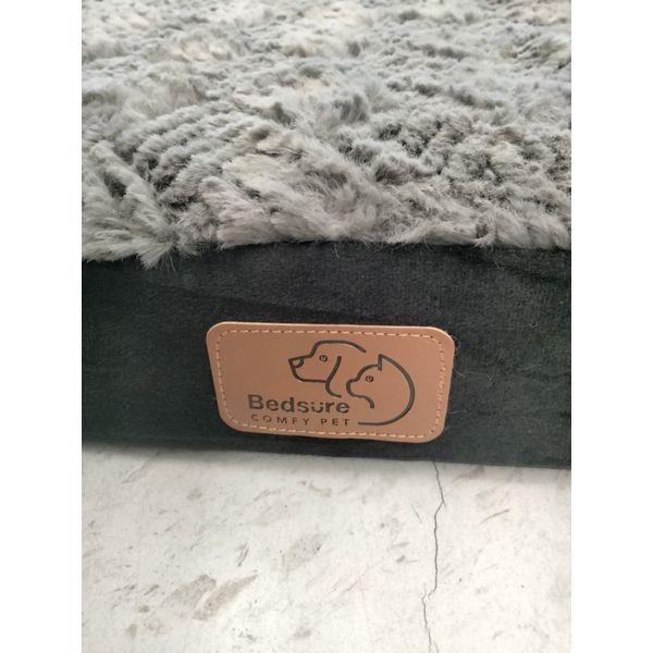 Bedsure Comfy Pet Bed, Gray, Plush Rim