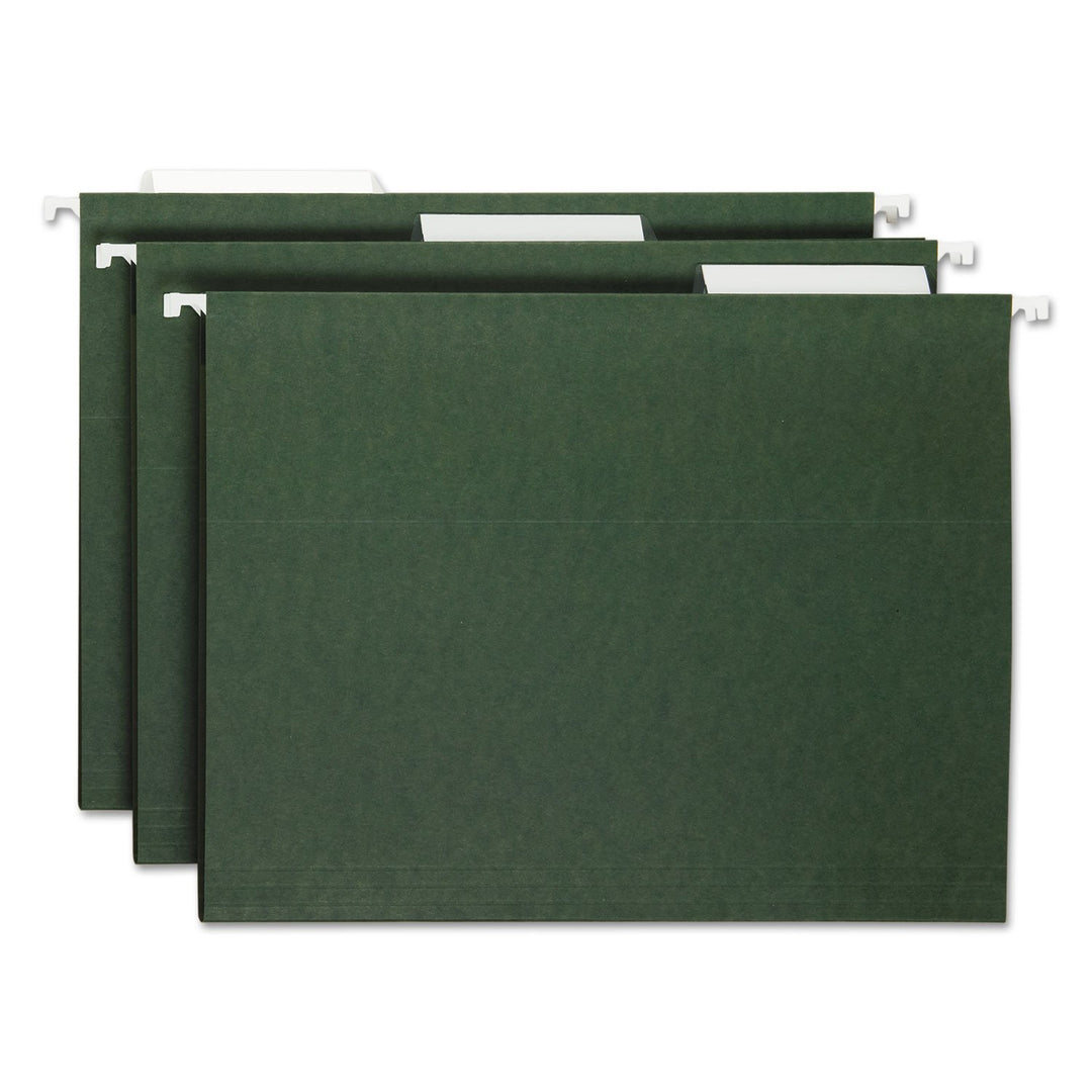 Smead Hanging File Folder with Tab, 1/3-Cut Adjustable Tab, Letter Size, Standard Green, 25 per Box (64035)