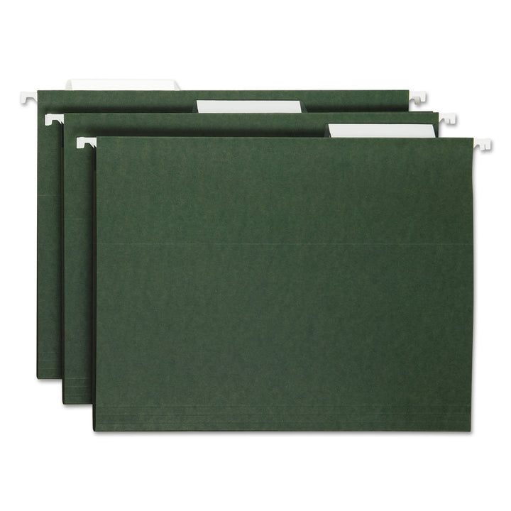Smead Hanging File Folder with Tab, 1/3-Cut Adjustable Tab, Letter Size, Standard Green, 25 per Box (64035)
