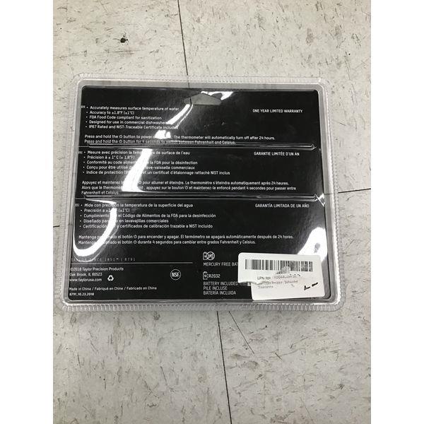 Taylor Temp Rite Dishwasher Plate Thermometer - Waterproof, Temperature Range 32°F/194°F, Yellow Retail $30.00