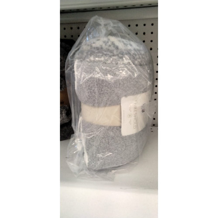 Reversible Ombre Cozy Feathery Knit Throw Blanket Blue/Gray - Thresholdâ„¢