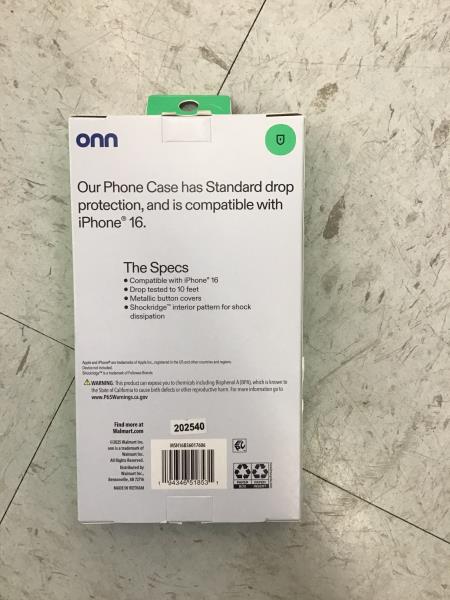 Onn iPhone 16 Phone Case - 10' Drop Protection, Mushroom & Floral Pattern Retail $6.00