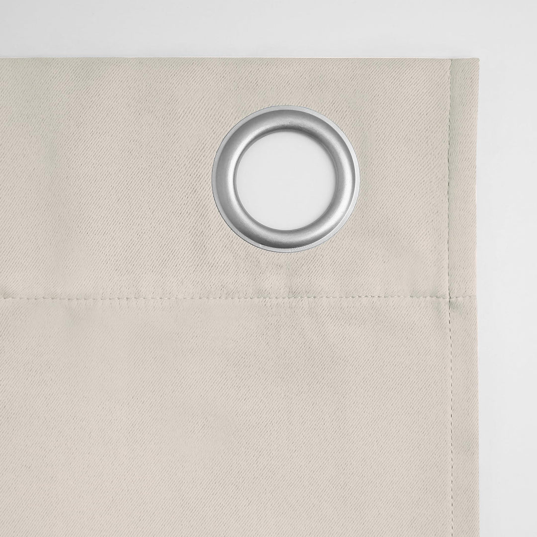 Sun Zero Soho Blackout Energy Efficient Grommet Curtain Single Panel, 54" x 63", Pearl Off-white