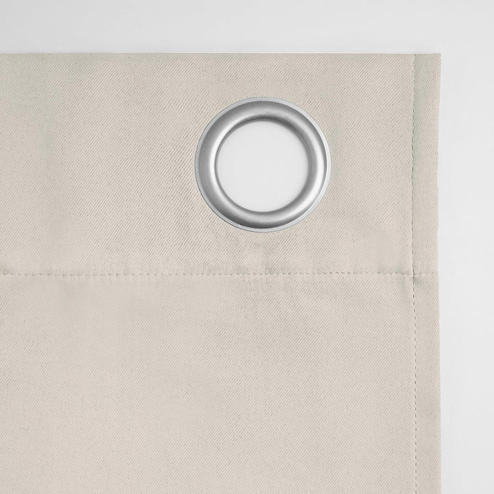 Sun Zero Soho Blackout Energy Efficient Grommet Curtain Single Panel, 54" x 63", Pearl Off-white