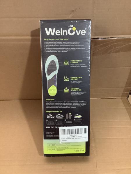 Achilles Tendonitis Relief Insoles for Women & Men - Heel Cushion for Heel Pain Relief Heel Spur with Shock Absorption for All-Day Comfort, M: 12-14|318MM Retail $34.99