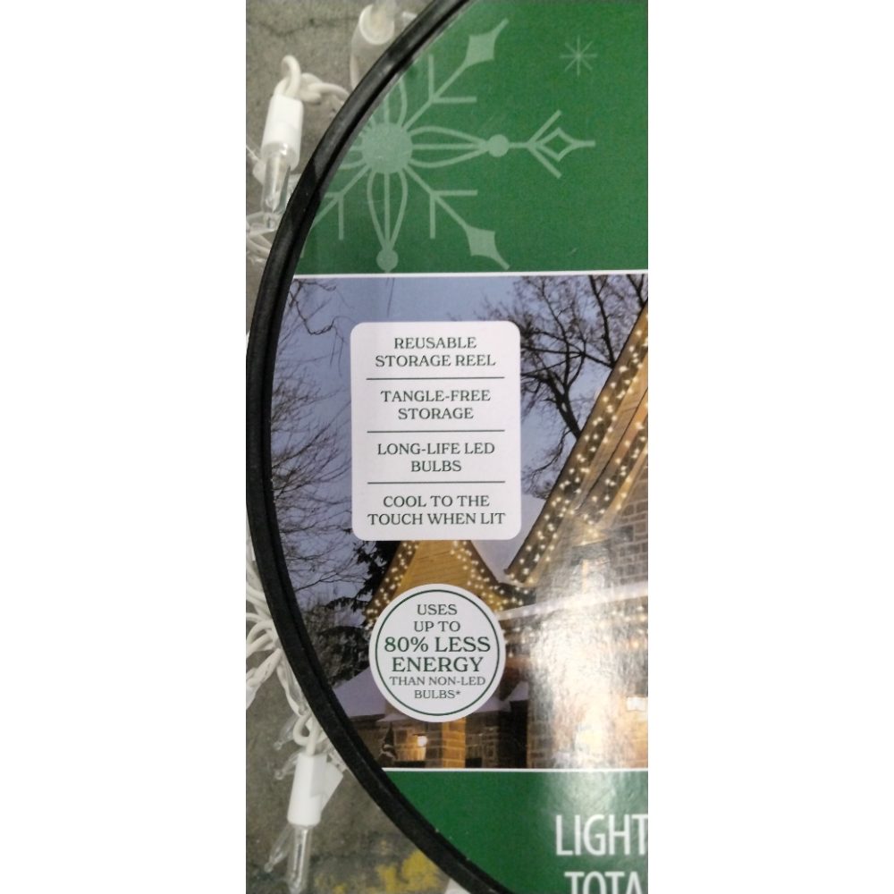 Holiday Time 500 Warm White Icicle Lights - LED, Indoor/Outdoor, White Wire Retail $30.00