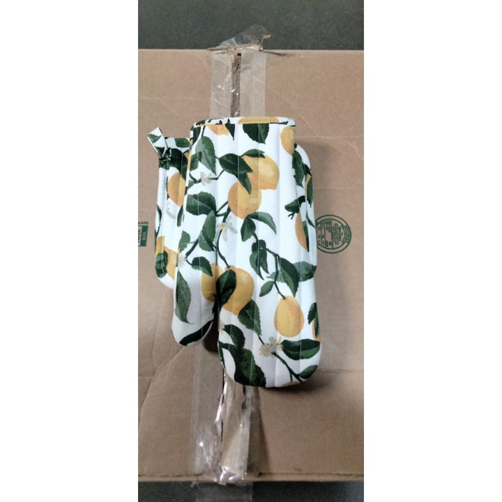 2pc Cotton Printed Lemon Oven Mitt and Pot Holder Set - Threshold™ Retail $10.00