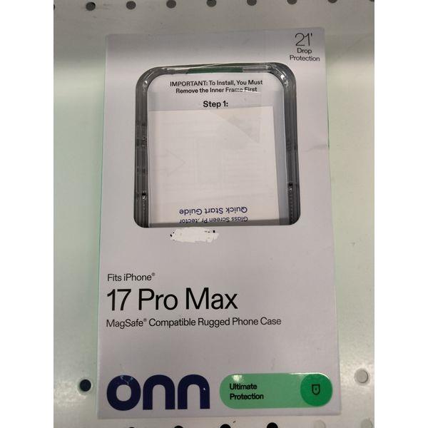 onn. iPhone 17 Pro Max Case - MagSafe Compatible, Rugged, 21ft Drop Protection Retail $15.00