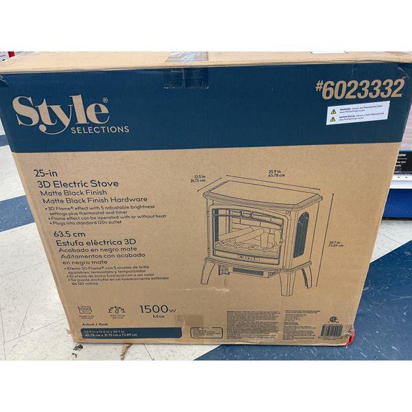 Style Selections 25-in 3D Electric Stove - Matte Black Finish