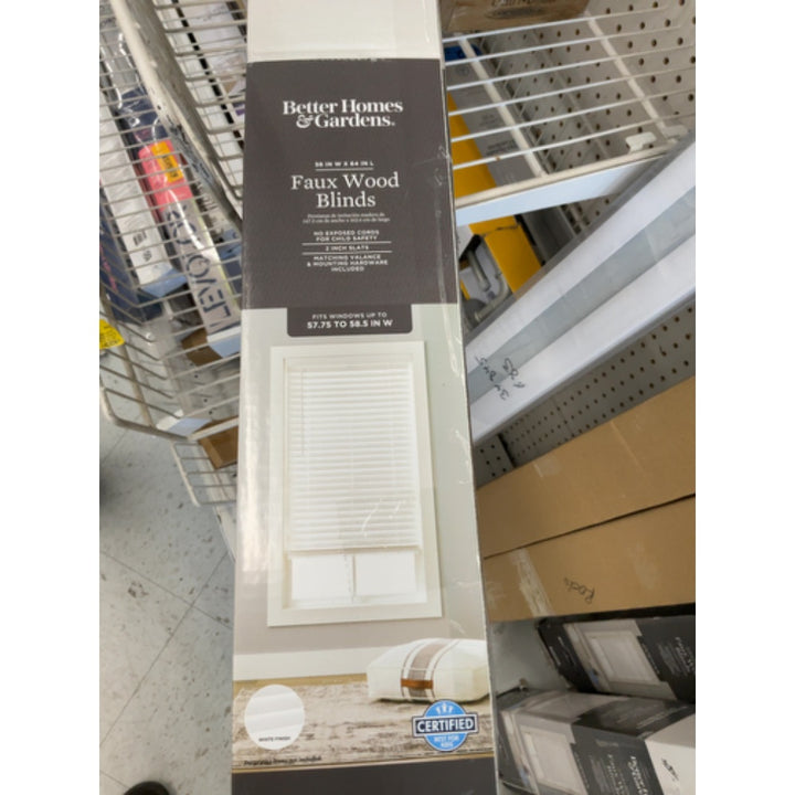 Better Homes & Gardens 2  Cordless Faux Wood Horizontal Blinds  White  58  W X 64  L