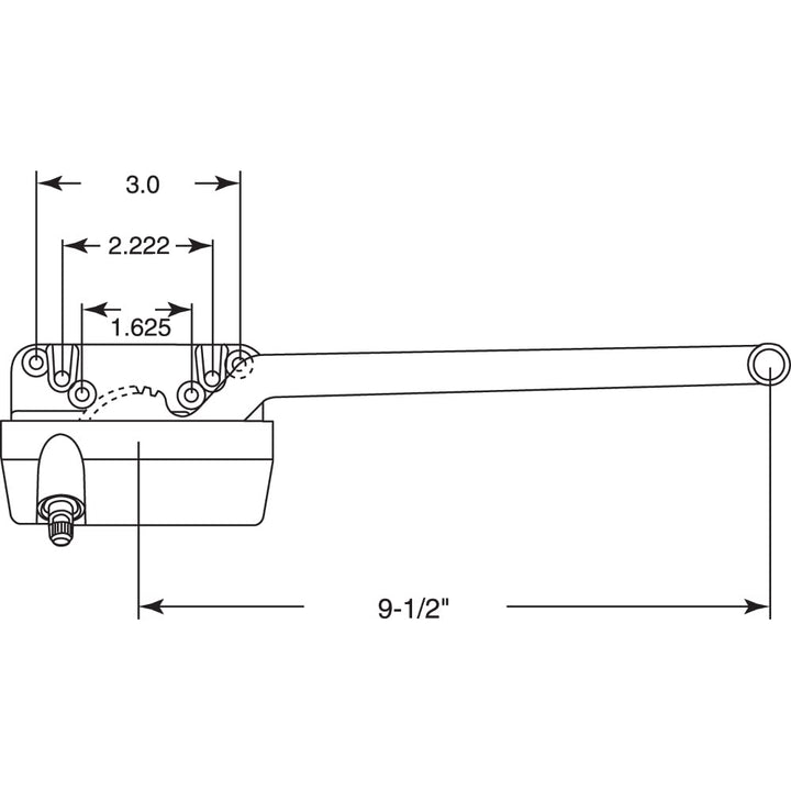 Truth TH 23023 9-1/2 In. Single-Arm Right-Hand Casement Operator with Crank Bronze Finish (Single Pack) Retail $22.00