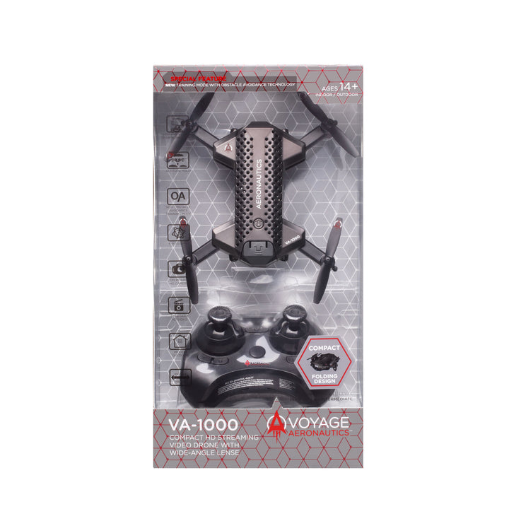 Voyage Aeronautics VA-1000 HD Streaming Drone with Wide-Angle Lens- Black Color - Size- 7 Inches