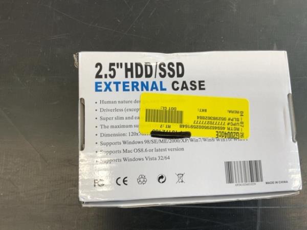 Generic USB 3.0, 2.5" HDD/SSD External Case - High-Speed Retail $11.00