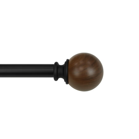 Mainstays 3/4  Mixed Material Ball Single Curtain Rod 30-84 in  Matte Black Finish Retail $18.42
