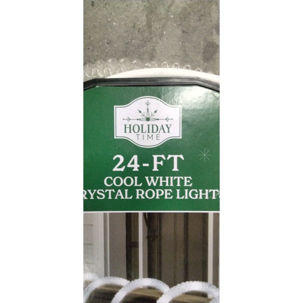 Holiday Time 24-FT Cool White Crystal Rope Lights - Indoor/Outdoor, Connectable Retail $20.00