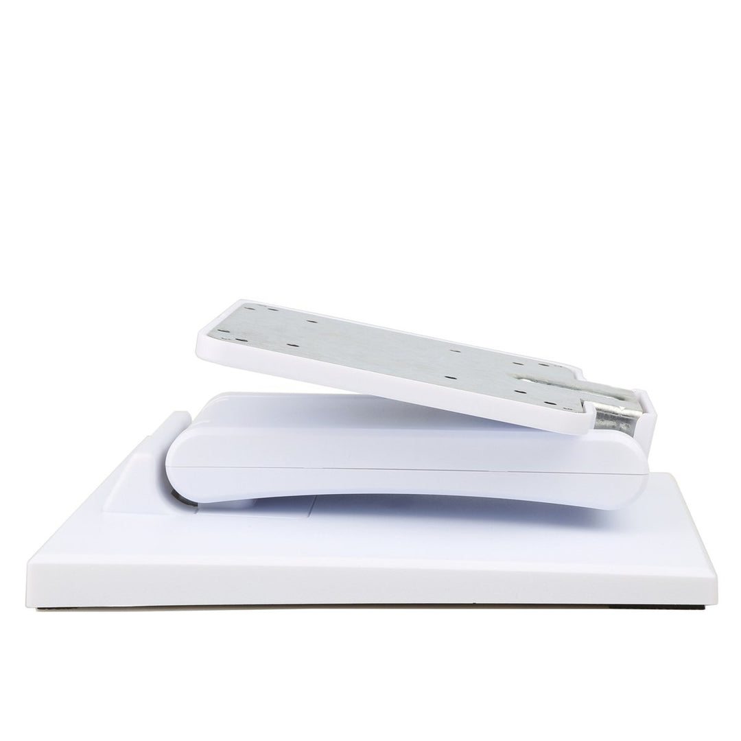 WEARSON Single Adjustable LCD Monitor Stand Mount Folding VESA Monitor Desk Stand with VESA Hole 75x75mm 100x100mm (White)