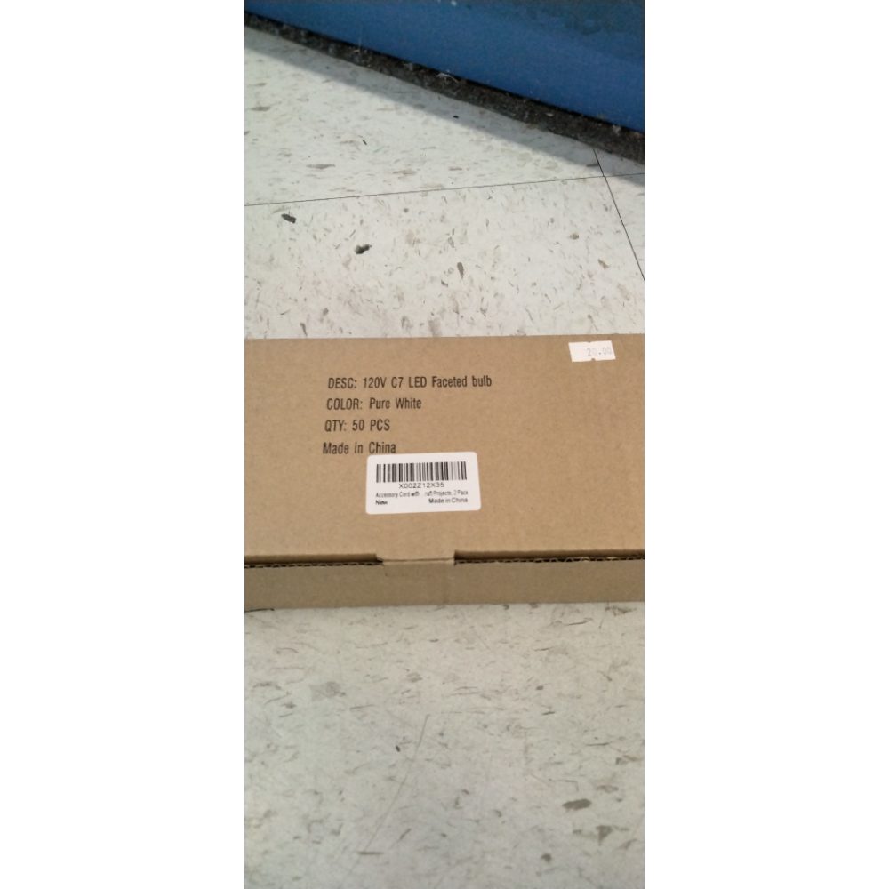 50 Pack C7 Led Replacement Christmas Light Bulb, C7 Shatterproof Led Bulbs for Christmas String Lights, E12 Candelabra Base, Commercial Grade Dimmable Holiday Bulbs, Cool White