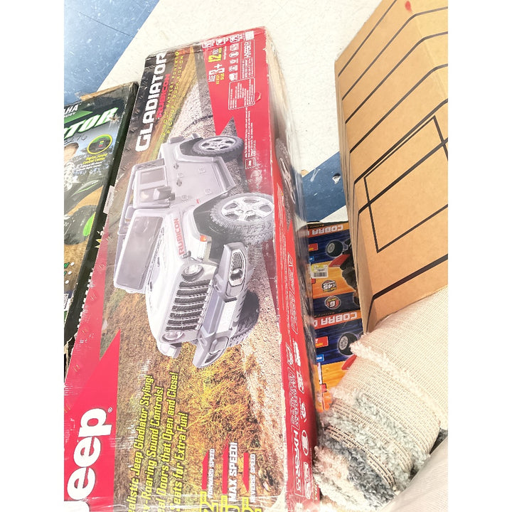 Hyper Jeep Gladiator 12V Kids Ride On Car, 2 Seater with Real Doors & Sound Controls, for Children Aged 3 and Up (Gray)