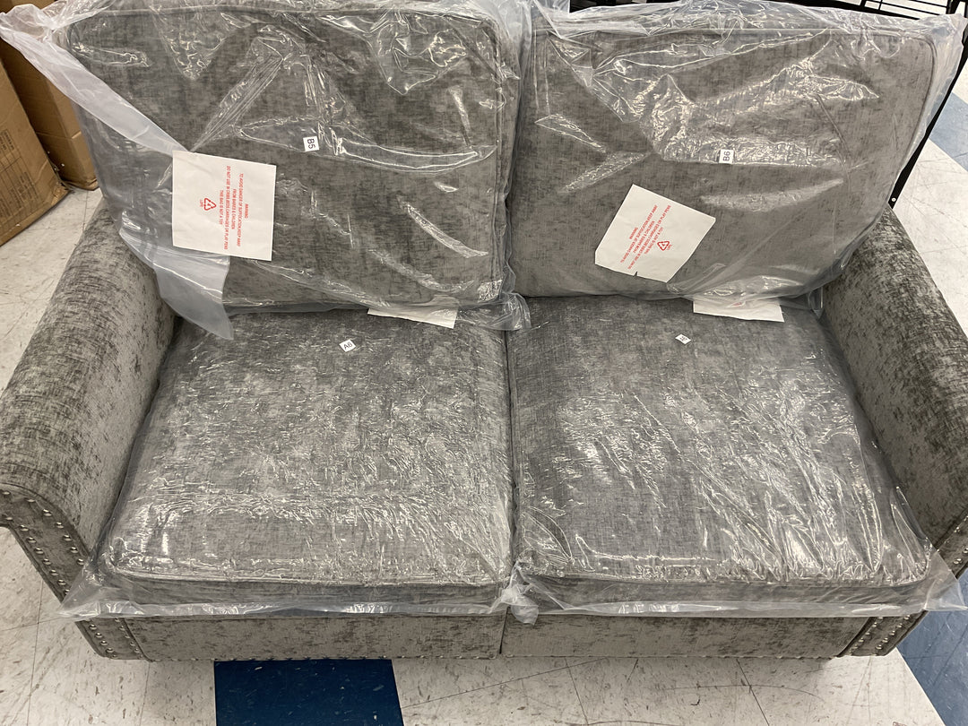 Gray loveseat sofa
