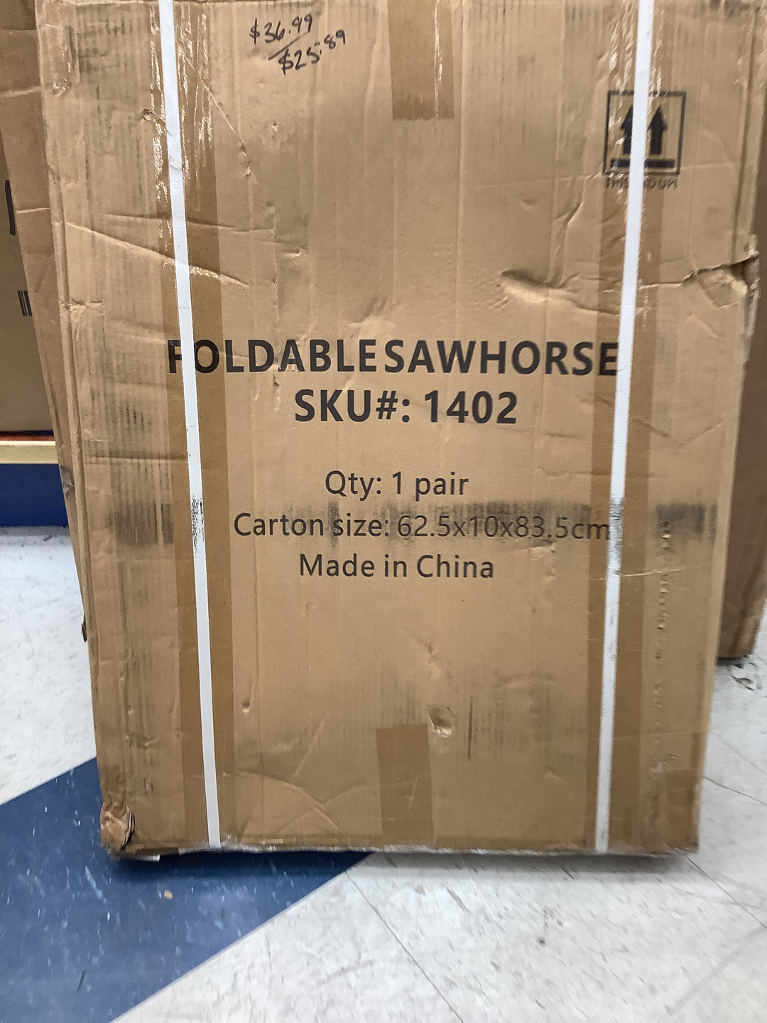 Folding Saw Horses 2 Pack, Heavy Duty Clamping Sawhorse with 18" Removable Bar Clamps, 1000 LBS Capacity, Tool Tray & Cord Hooks