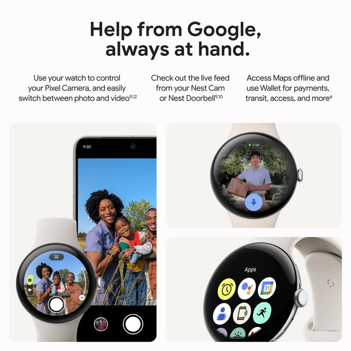 Google Pixel Watch 3 (41mm) 2024 Model - Android Smartwatch, Heart Rate Tracking, Fitbit Advanced Running, Fitness Insights, 24-Hour Battery - Champagne Gold Aluminum Case - Hazel Band - Wi-Fi