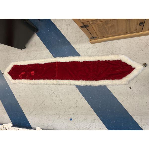 Generic Red Velvet Santa Sleigh Table Runner with White Faux Fur Trim Retail $25.00