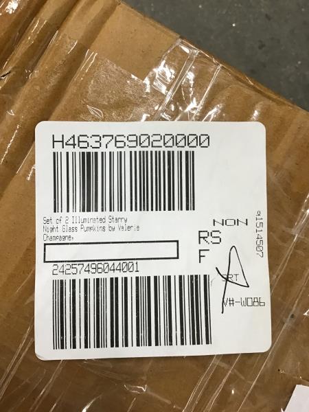 Valerie Parr Hill Set of 2 Illuminated Starry Night Glass Pumpkins - Champagne Retail $60.00