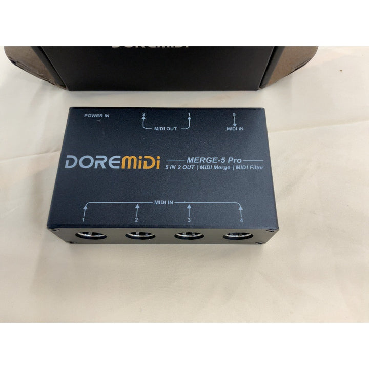 Doremidi Merge-5 Pro MIDI Merger - 5 IN 2 OUT, MIDI Filter