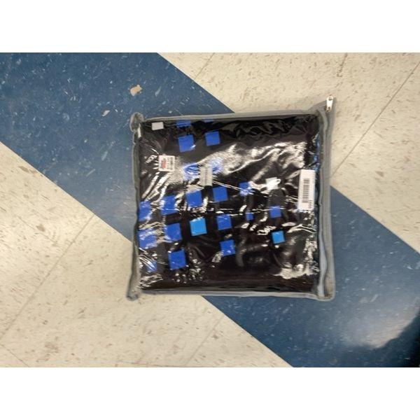 Black Blue Patterned Soft Bed Blanket - Zippered Packaging Retail $15.00