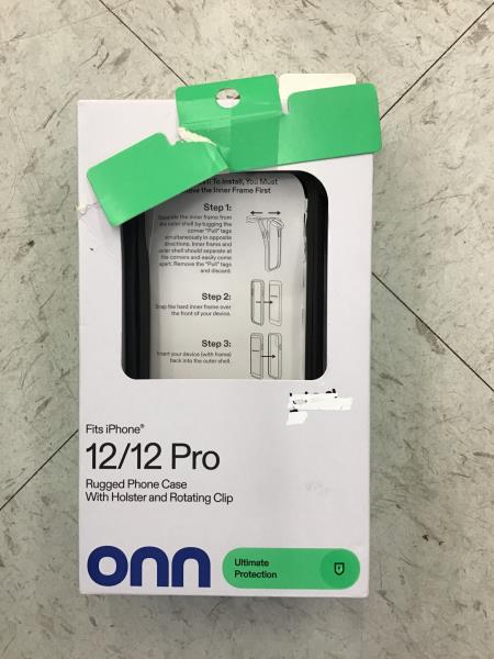 onn. Rugged Phone Case, 12/12 Pro, Holster, Rotating Clip, Ultimate Protection Retail $15.00