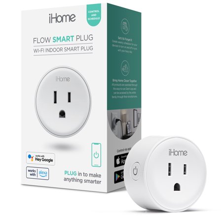 IHome Smart Plug Works with Alexa and Google Home  App Control  10 Amps - (Single Pack) White