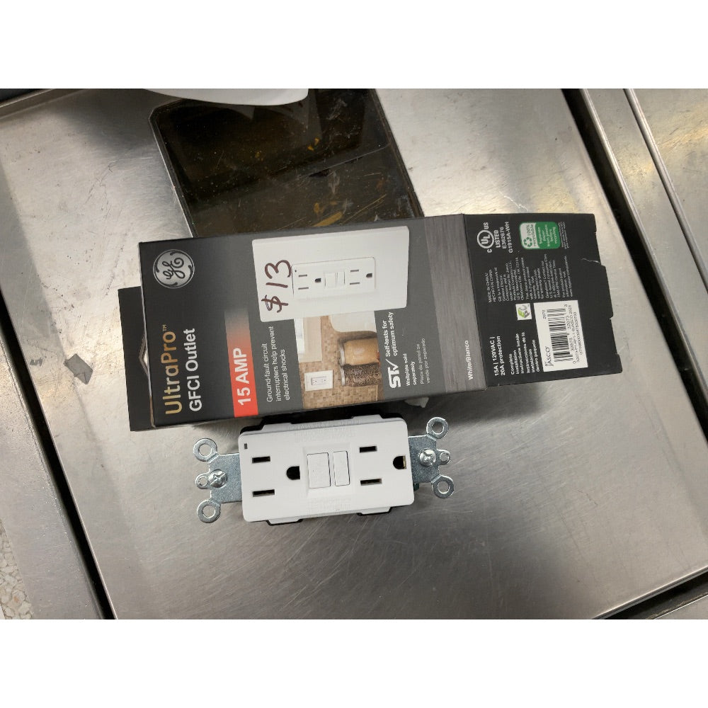 UltraPro GFCI Outlet - 15 Amp, Self-Testing, White