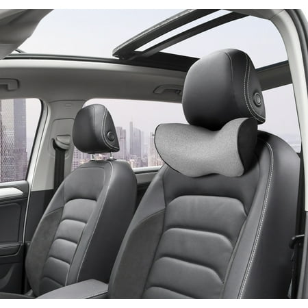 Auto Drive 1 Piece Memory Foam Car Head Support Polyester Gray - Universal Fit  22CU15