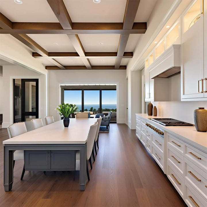 Juno LED Recessed Lights 6 Inch Round Baffle Wafer Downlight, 5-in-1 Switchable White Color Temperature, Adjustable Brightness, 120 Volts, 6-Inch Flat Trim, 1 Pack, Matte White