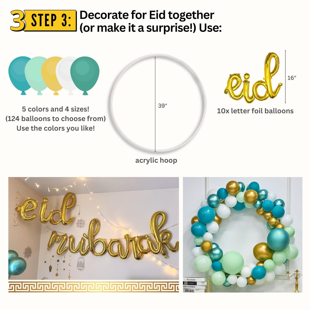 Eid Decorations JUMBO Set + Ramadan Decor and Activities, Eid Gifts for Kids, Teens and Families, Stickers, Lights, Balloons & More! ???? ??? ?????? Retail $49.00