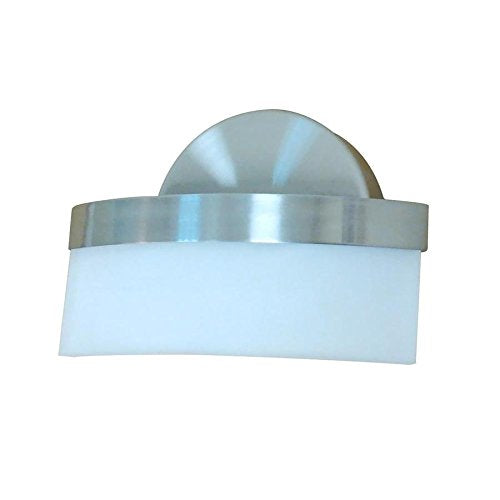 Style Selections Lynnpark 7.68-in W 1-Light Brushed Nickel Arm LED Wall Sconce