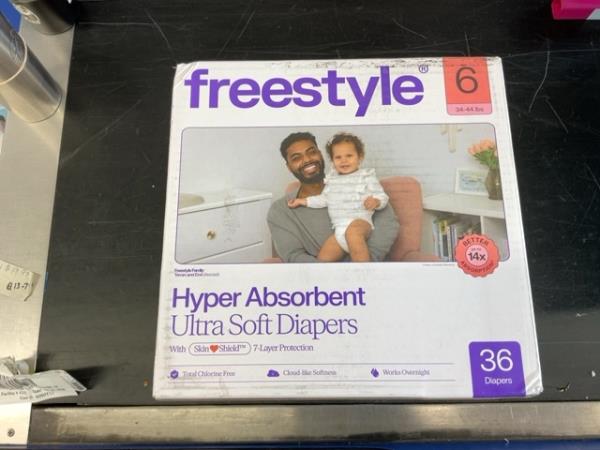 Freestyle Hyper Absorbent Ultra Soft Diapers - Size 6 - 36 Count Retail $19.97