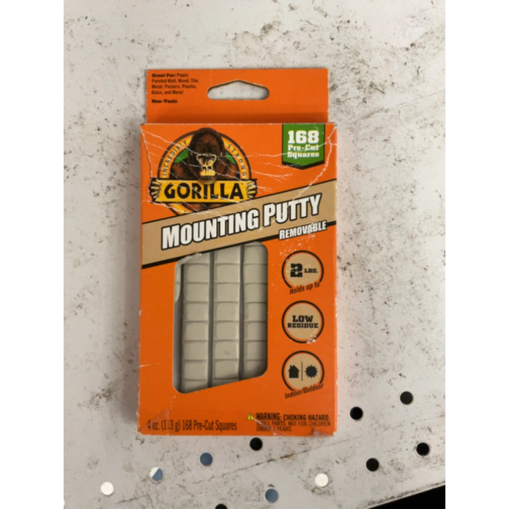 Gorilla Mounting Putty, Natural Tan Color, 168 Pre-Cut Squares (Pack of 1) - Non-Toxic Removable & Repositionable Wall Putty