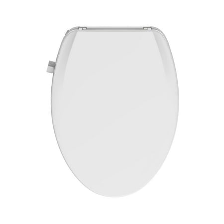 Mainstays Elongated Non-Electric Bidet Toilet Seat with Dual Self-Cleaning Nozzles  Daisy White