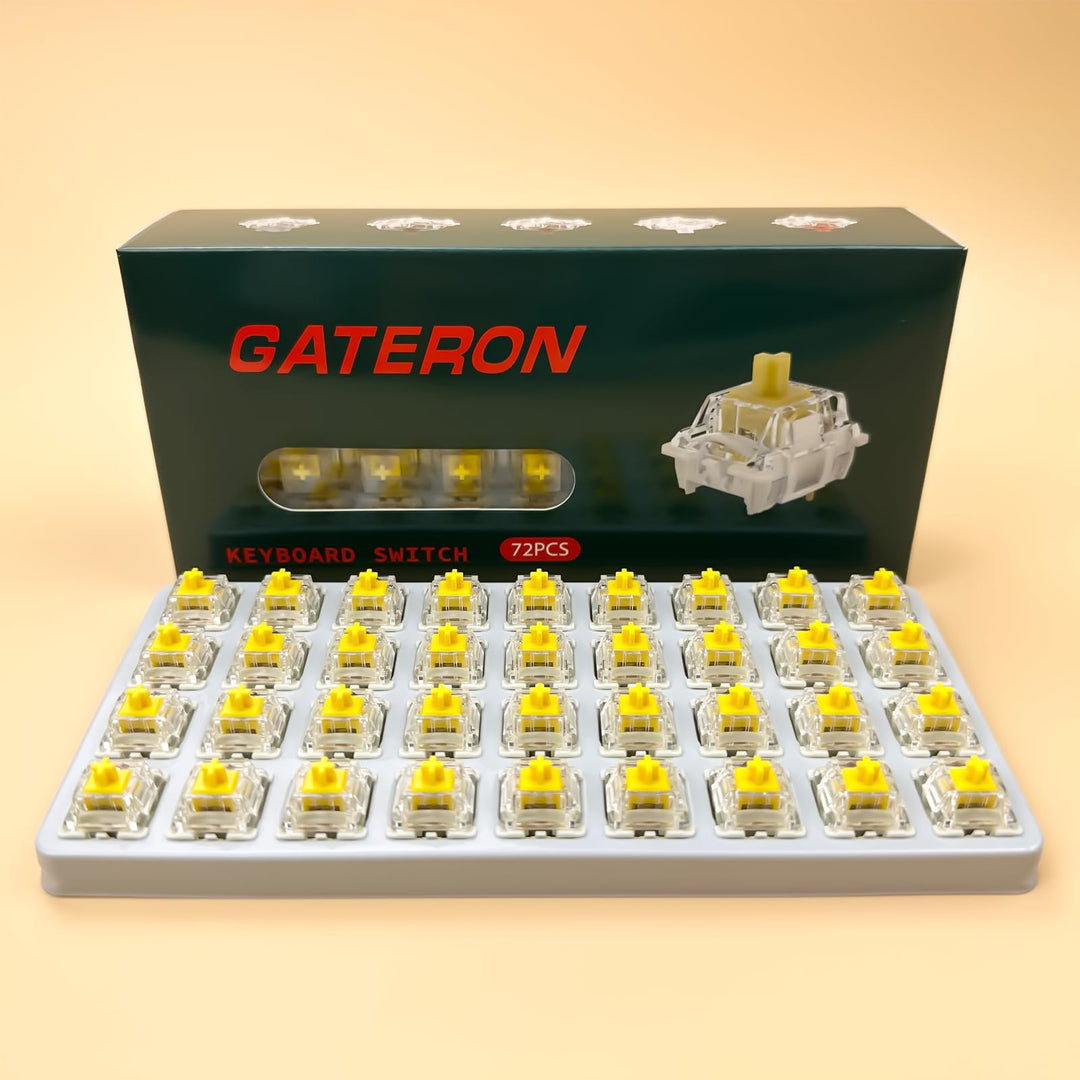 Gateron G Pro 3.0 Yellow Switches for Mechanical Keyboard,3-Pin 50gf Linear/Pre-Lubed/Pin-Enhanced Switches(72pcs,Yellow,3-Pin)