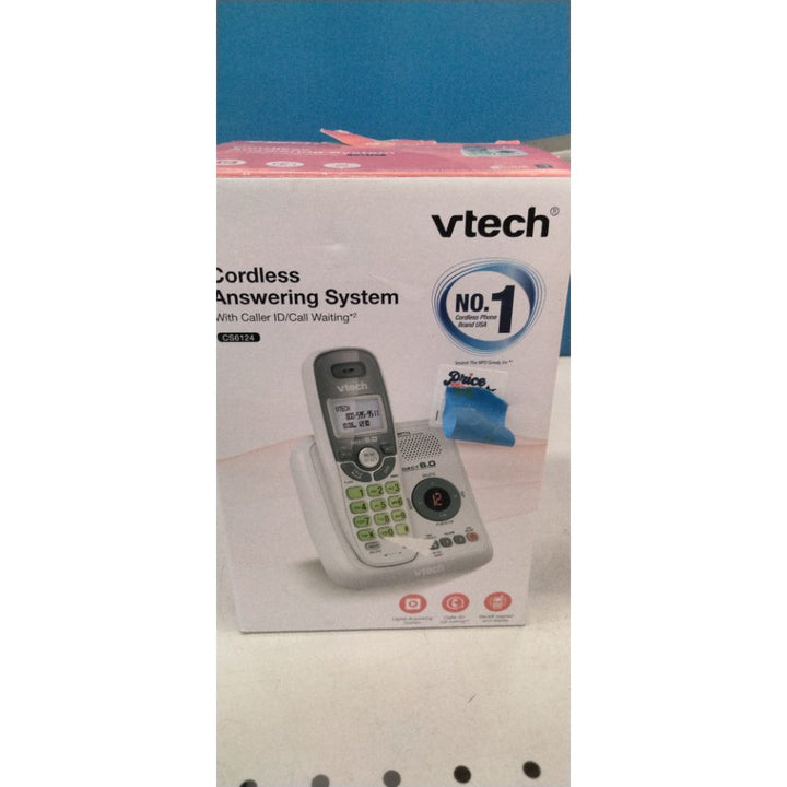 VTech CS6124 DECT 6.0 Cordless Phone with Answering System and Caller ID/Call Waiting, White with 1 Handset