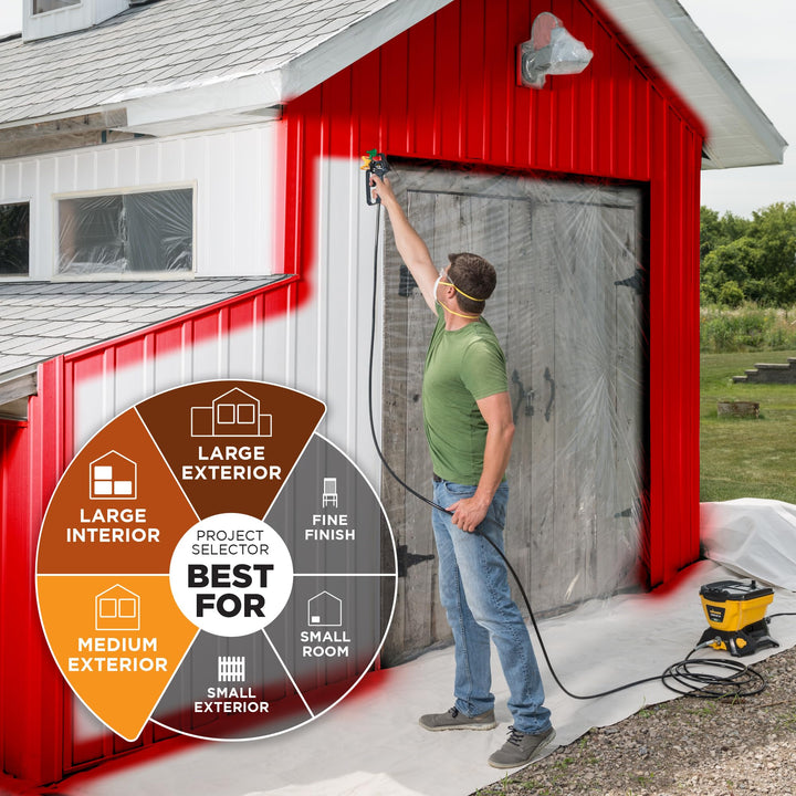 Wagner Spraytech 2435698 Control Pro 130 Paint Sprayer with T2 Gun, High Efficiency Airless Sprayer with Low Overspray, Yellow