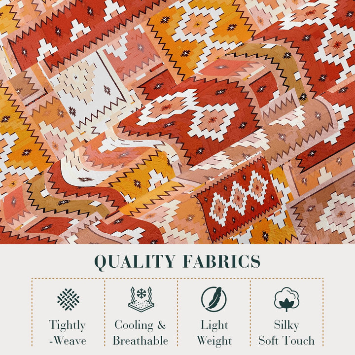 YIYEA Queen Sheets - Geometric - Luxury Double Brushed Microfiber Sheet Set- Lightweight Breathable Cooling Bed Sheets - 16" Deep Pocket, Shrinkage, and Fade Resistant - 4 PC