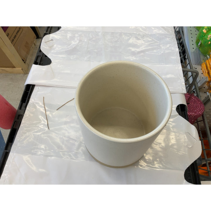 Unbranded Ceramic Planter - Beige Speckled Finish, Indoor/Outdoor Use