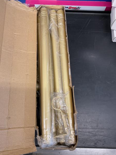 Gold Adjustable Curtain Rod Brackets with Matching Rod - Set of 2 Retail $23.99