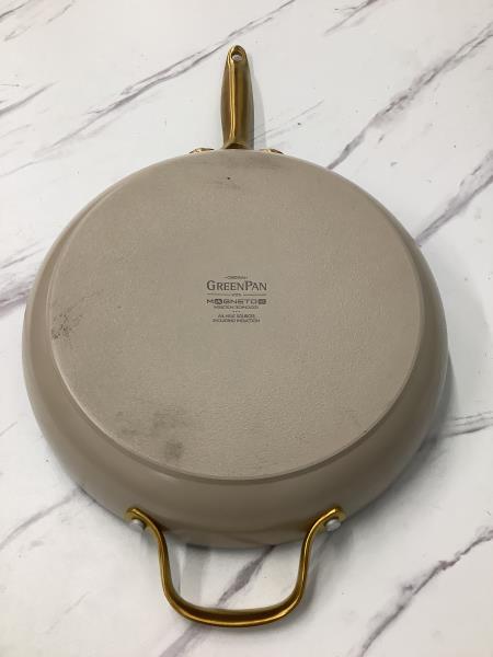 GREENPAN Verona 10" Frying Pan - Hard Anodized Aluminum, Diamond Nonstick, Gold Handle Retail $50.00