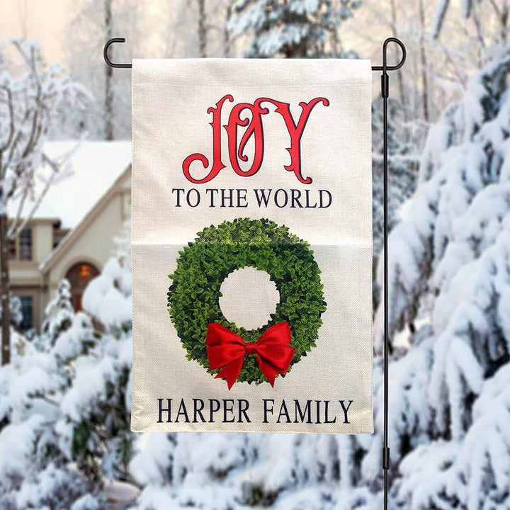 cxwind Christmas Garden Flag Outdoor-Joy to The World and Harper Family Decoration Yard Flag Double-Side Printing Sign for Yard Garden Farmhouse Lawn