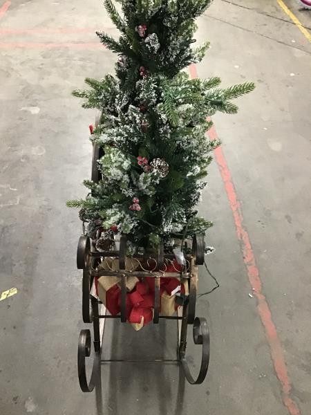 Christmas Sleigh Decoration, Metal Frame, Holiday Display Retail $75.00